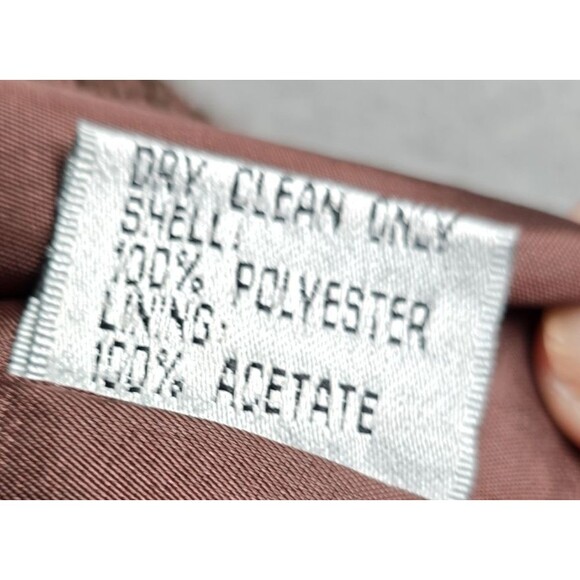 John Meyer Blazer 10 Brown Curved Hem Textured Trim Statement Collar Lined - Picture 7 of 16